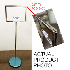 A3 Landscape Sign Stand - Silver (B)