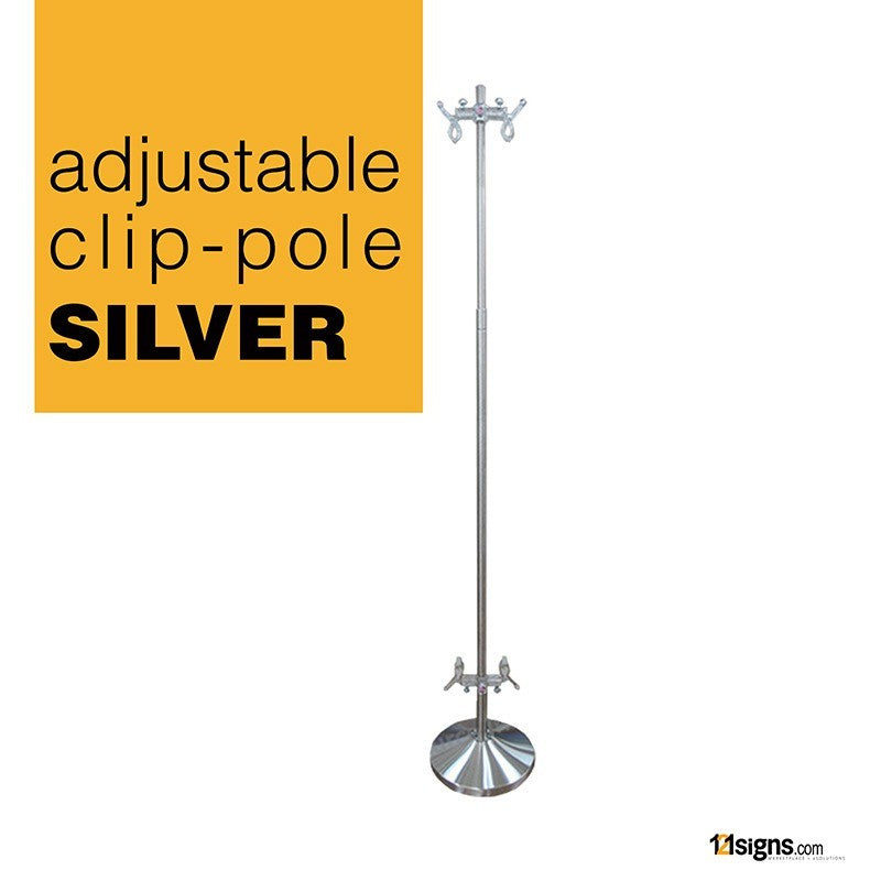 Clear-Clip Stand (Adjustable) - Stainless Steel Silver