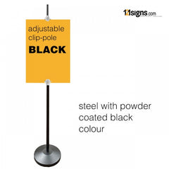 Clear-Clip Stand (Adjustable) - Stainless Steel BLACK