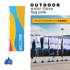 Outdoor Water-Based Flag Pole Stand - White (Up to 3M)